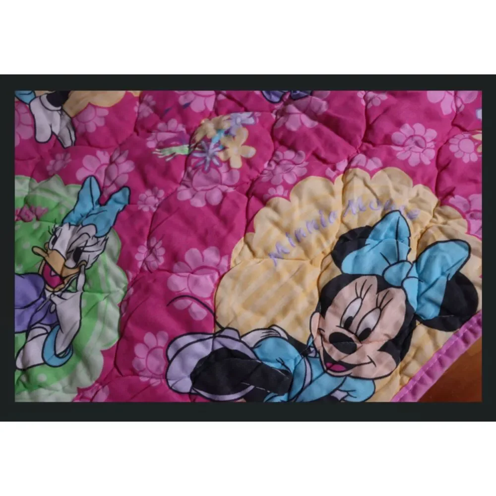 Vintage Disney Minnie Daisy Duck Pink Throw Blanket 54x41 Soft Cozy Girls